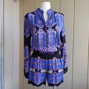 Nicole Miller Artelier Longsleeve  romper shorts